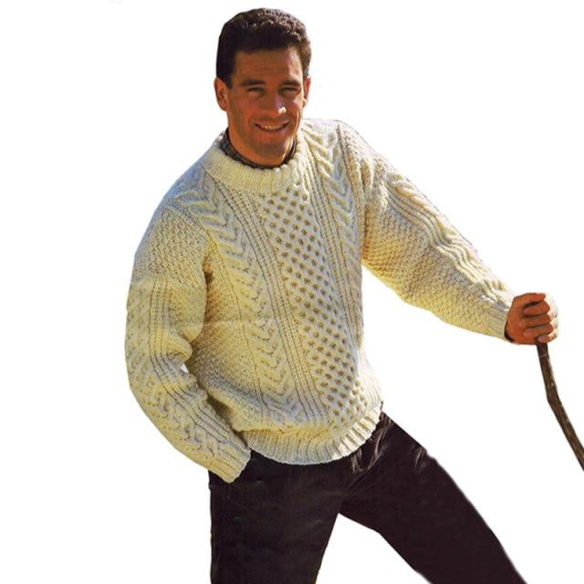 Ashore Shop Mens Winter Pullover Thick Knitted Fisherman Sweater