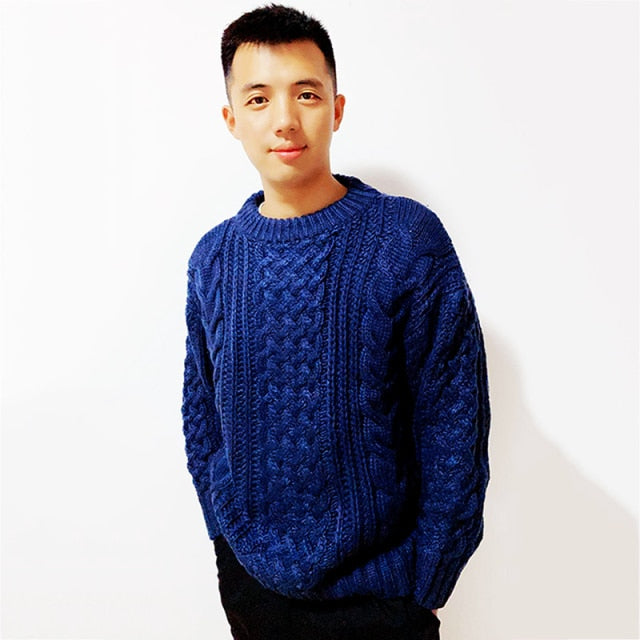 Ashore Shop Mens Winter Pullover Thick Knitted Fisherman Sweater