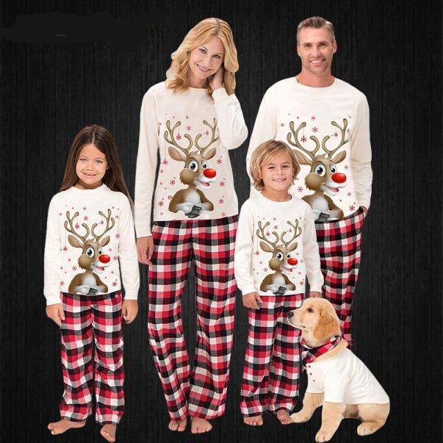 Winter 2022 Cotton Family Matching Christmas Pajamas New Year