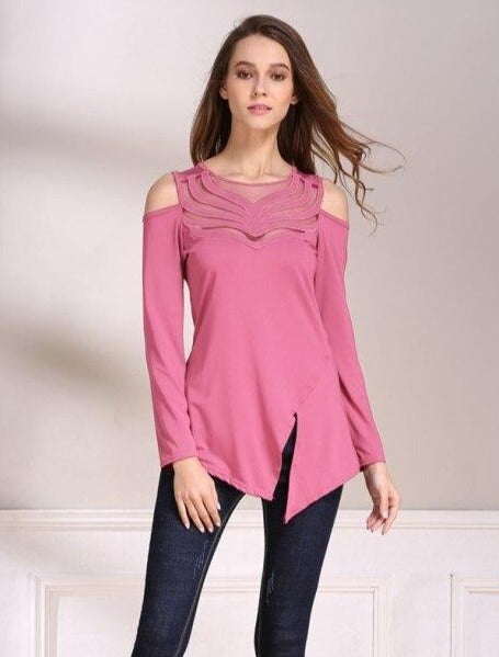 pink long sleeve shirt for women