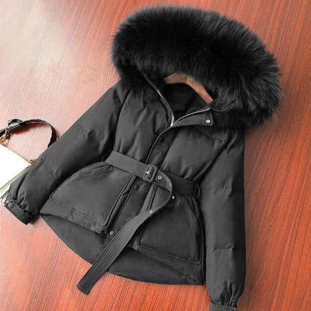 Ashoreshop Factory Price 2021 New Winter Women Coat Thick Warm Large Real Fur