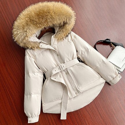 Ashoreshop Factory Price 2021 New Winter Women Coat Thick Warm Large Real Fur