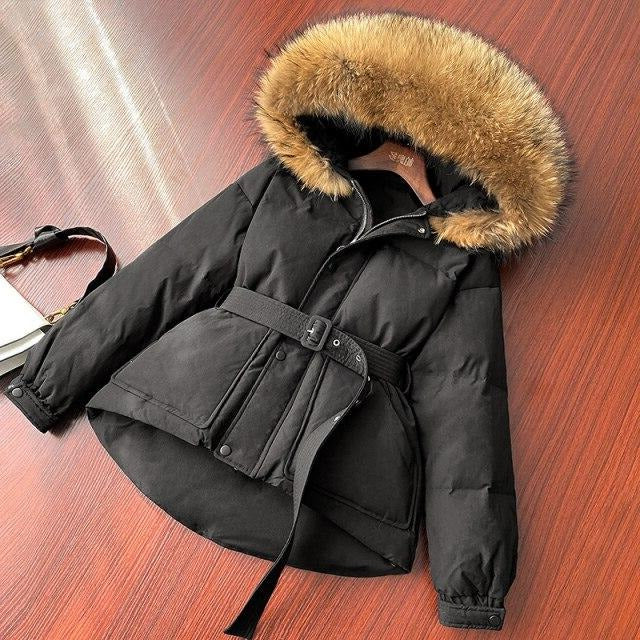 Ashoreshop Factory Price 2021 New Winter Women Coat Thick Warm Large Real Fur