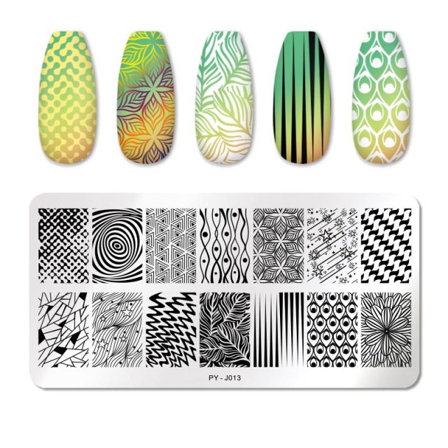 Nail Art Geometry Nail Stamping Plates Lines Animal Fruits Theme