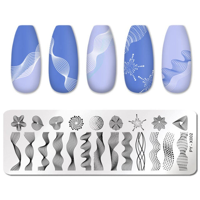 Nail Art Geometry Nail Stamping Plates Lines Animal Fruits Theme