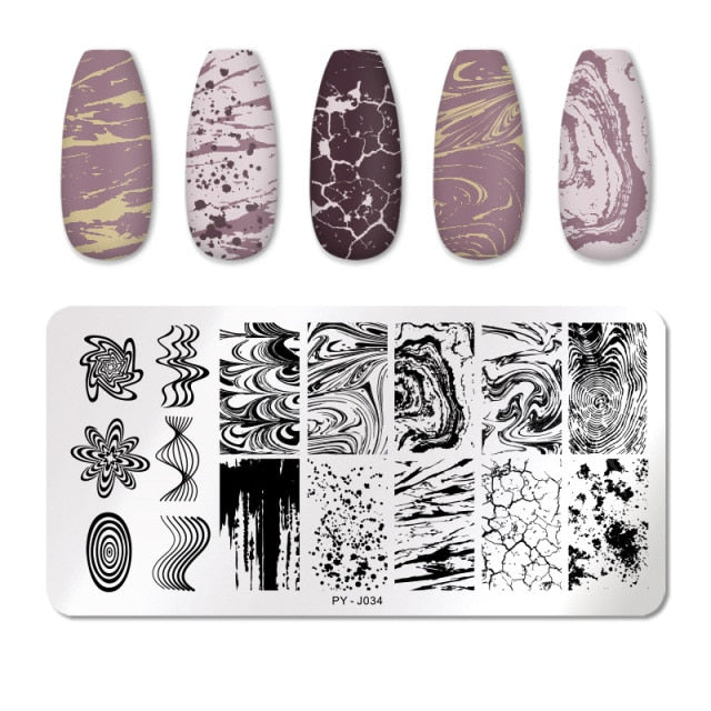 Nail Art Geometry Nail Stamping Plates Lines Animal Fruits Theme