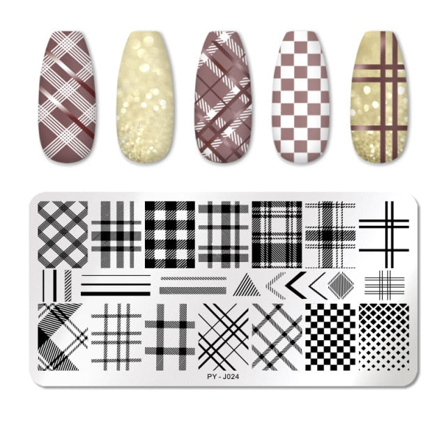 Nail Art Geometry Nail Stamping Plates Lines Animal Fruits Theme