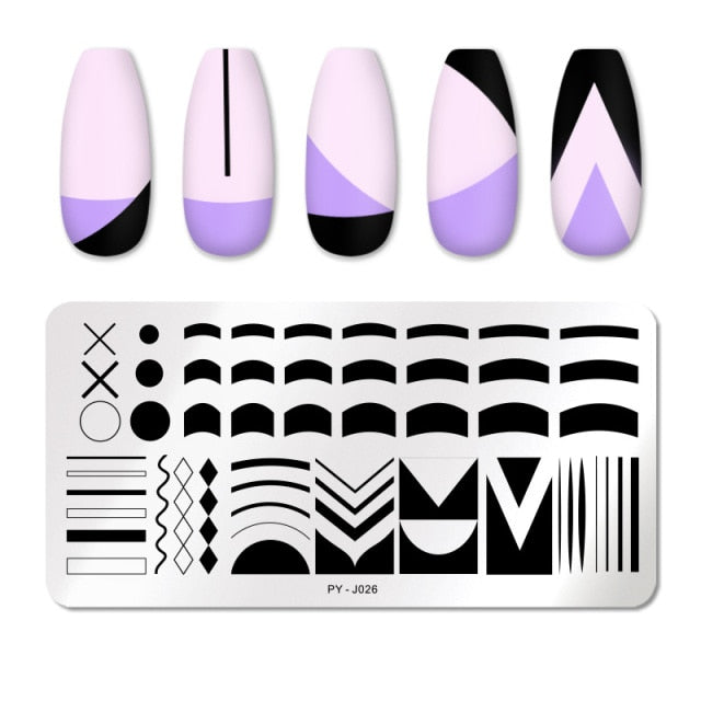 Nail Art Geometry Nail Stamping Plates Lines Animal Fruits Theme