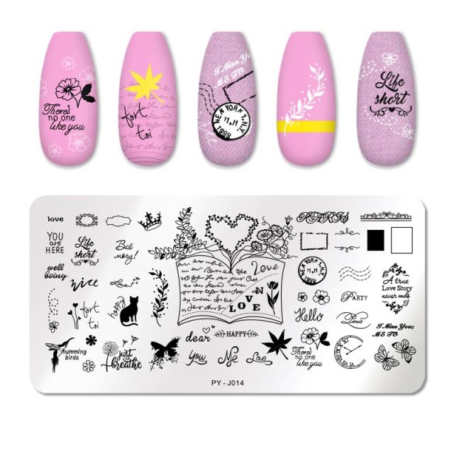 Nail Art Geometry Nail Stamping Plates Lines Animal Fruits Theme