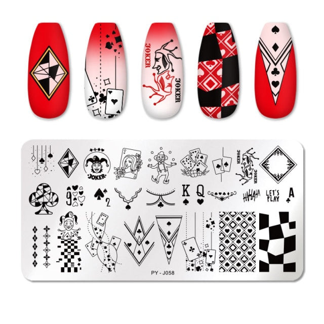 Nail Art Geometry Nail Stamping Plates Lines Animal Fruits Theme