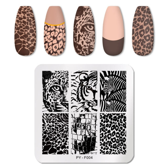 Nail Art Geometry Nail Stamping Plates Lines Animal Fruits Theme