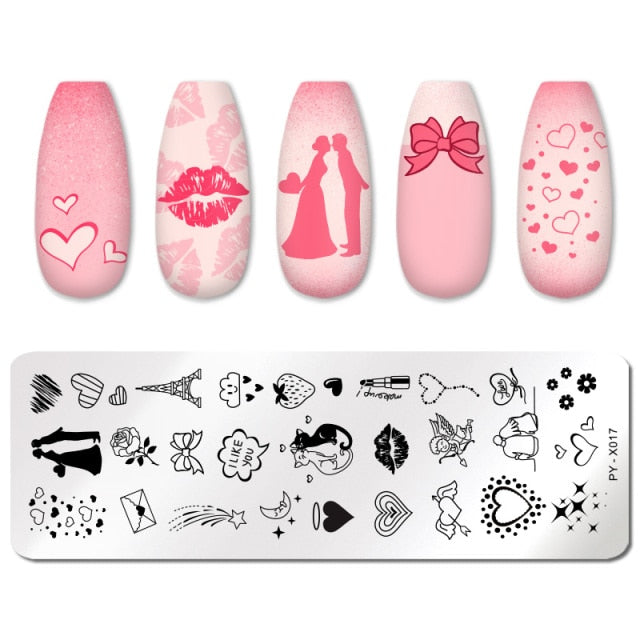 Nail Art Geometry Nail Stamping Plates Lines Animal Fruits Theme