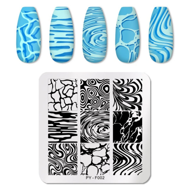 Nail Art Geometry Nail Stamping Plates Lines Animal Fruits Theme