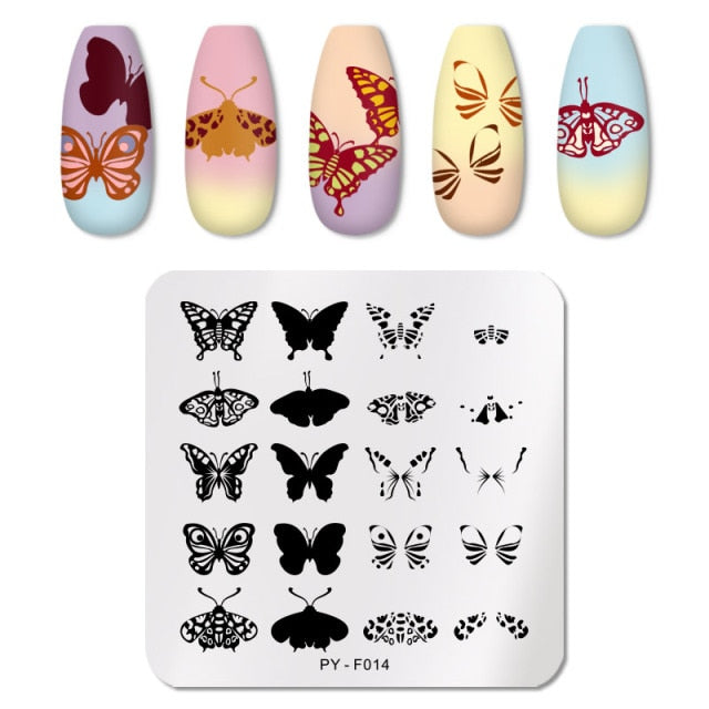 Nail Art Geometry Nail Stamping Plates Lines Animal Fruits Theme