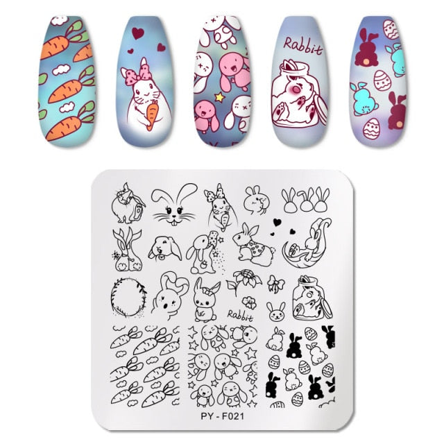 Nail Art Geometry Nail Stamping Plates Lines Animal Fruits Theme