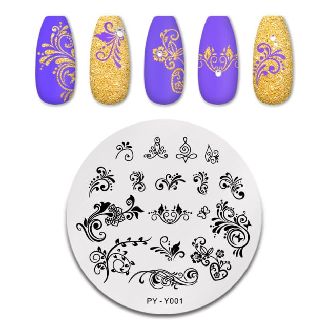 Nail Art Geometry Nail Stamping Plates Lines Animal Fruits Theme