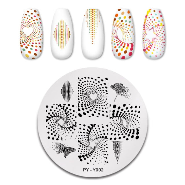 Nail Art Geometry Nail Stamping Plates Lines Animal Fruits Theme