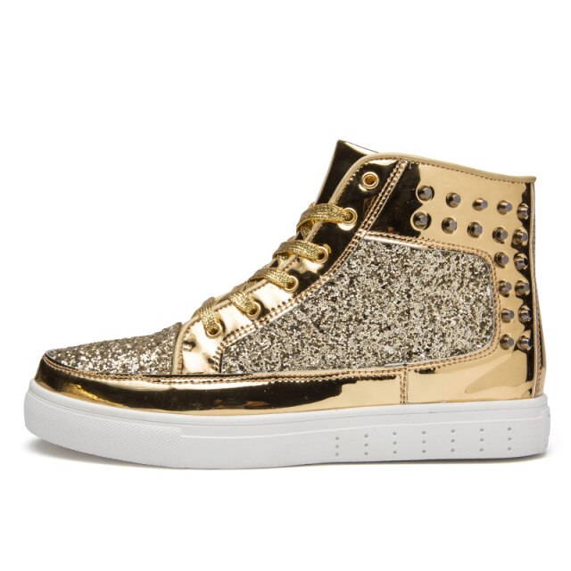 Ashoreshop Unisex Night Club Bling Attention High Top Sneakers