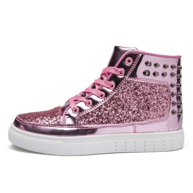 Ashoreshop Unisex Night Club Bling Attention High Top Sneakers