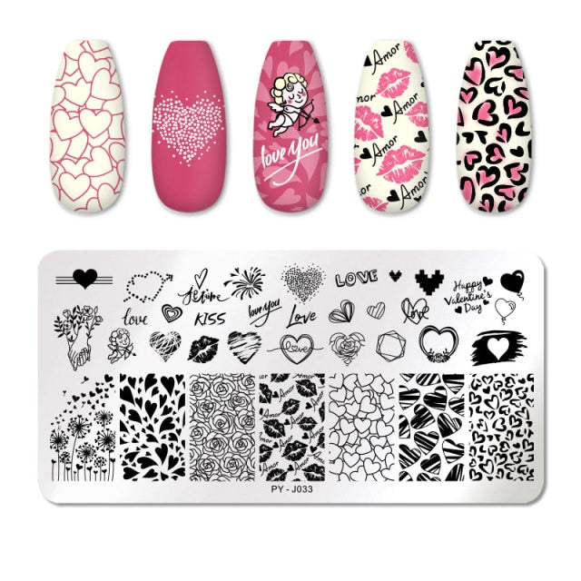 Nail Art Geometry Nail Stamping Plates Lines Animal Fruits Theme