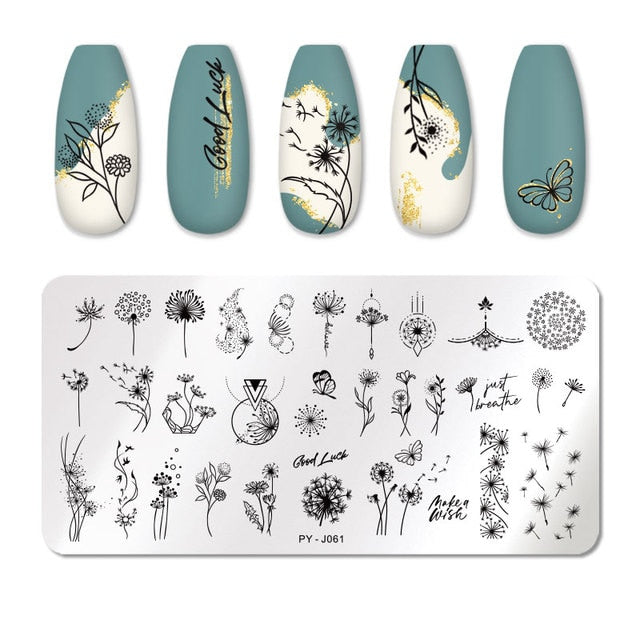 Nail Art Geometry Nail Stamping Plates Lines Animal Fruits Theme