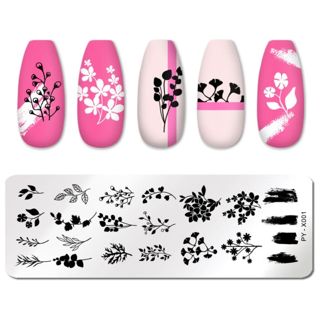 Nail Art Geometry Nail Stamping Plates Lines Animal Fruits Theme