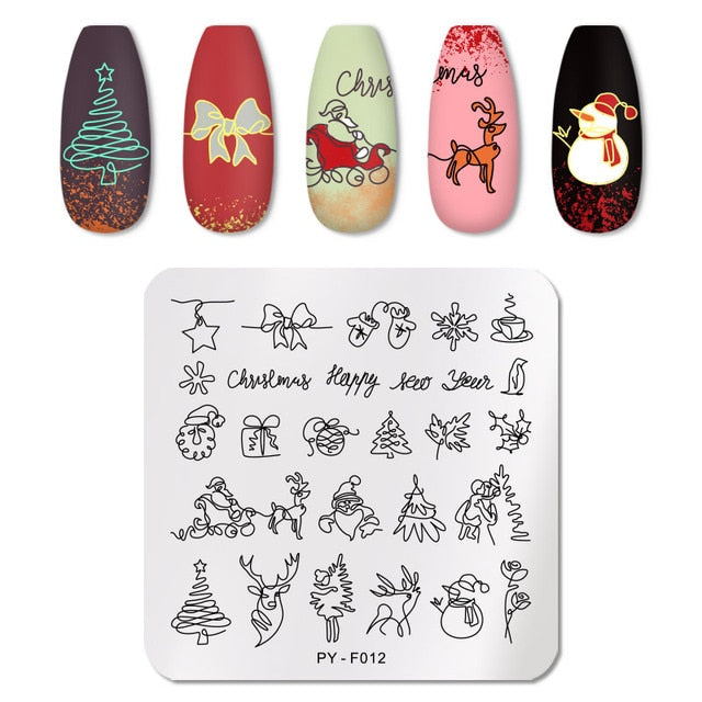 Nail Art Geometry Nail Stamping Plates Lines Animal Fruits Theme