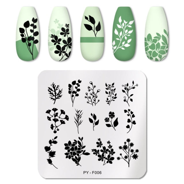 Nail Art Geometry Nail Stamping Plates Lines Animal Fruits Theme