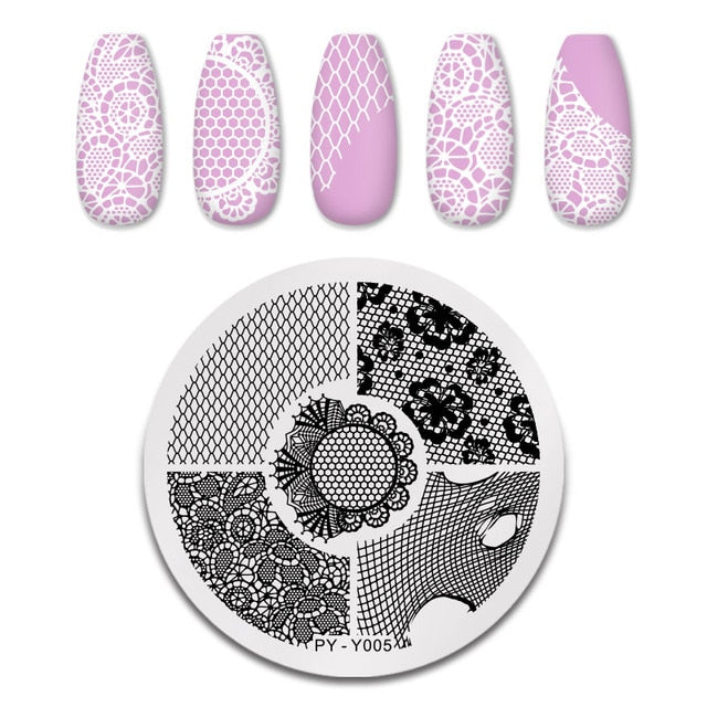 Nail Art Geometry Nail Stamping Plates Lines Animal Fruits Theme