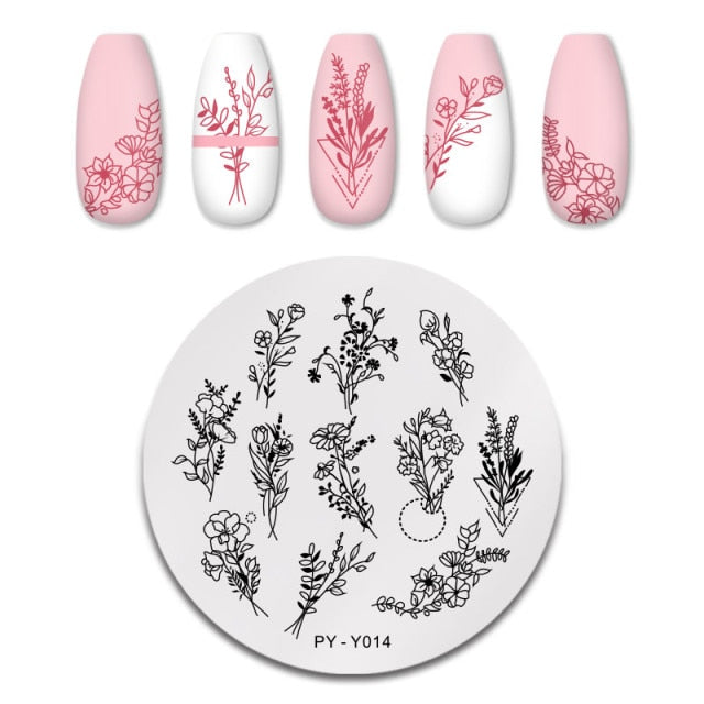 Nail Art Geometry Nail Stamping Plates Lines Animal Fruits Theme