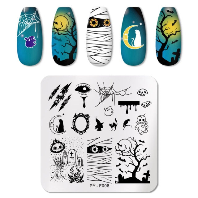 Nail Art Geometry Nail Stamping Plates Lines Animal Fruits Theme