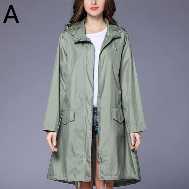 Women Raincoat Men Windbreaker Rain Clothes Hooded Poncho Portable Windproof Zipper Motorcycle Rainwear Adult Rain Jacket