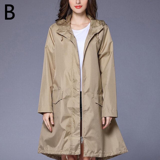 Women Raincoat Men Windbreaker Rain Clothes Hooded Poncho Portable Windproof Zipper Motorcycle Rainwear Adult Rain Jacket