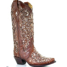 High Quality Pointed Toe Embroidery Chunky Heels Western Boots