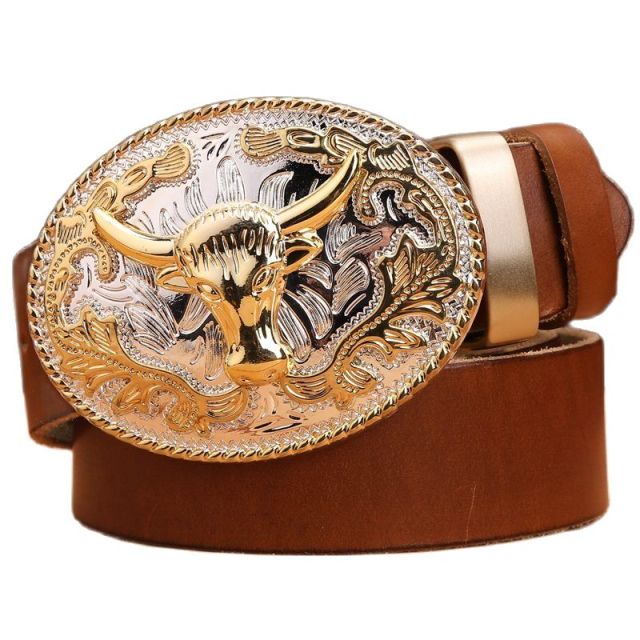 Luxury Cowgirl Real Leather Belt gold eagle big buckle