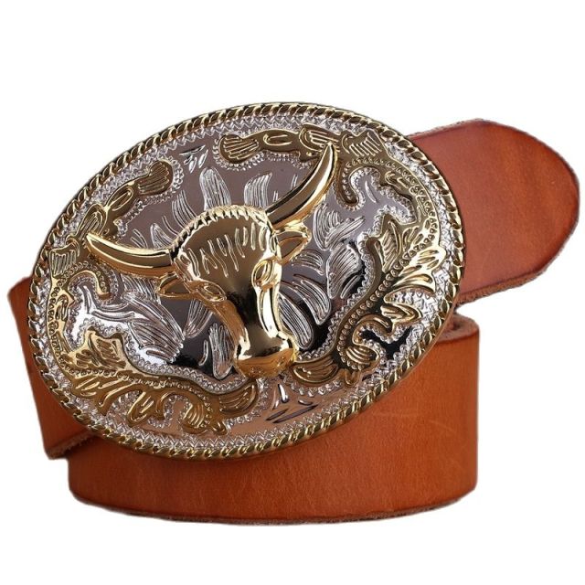 Luxury Cowgirl Real Leather Belt gold eagle big buckle