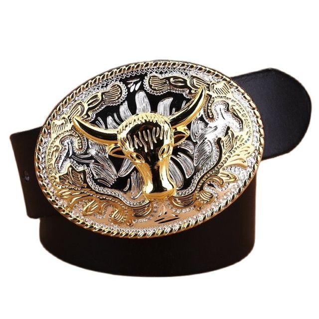 Luxury Cowgirl Real Leather Belt gold eagle big buckle