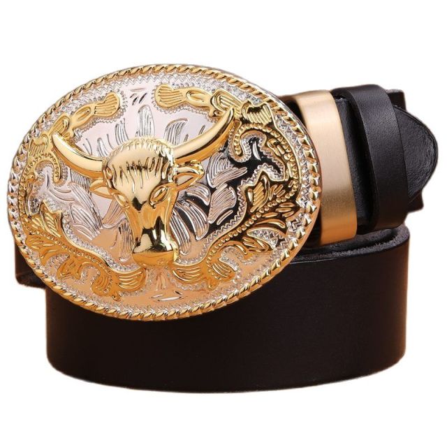 Luxury Cowgirl Real Leather Belt gold eagle big buckle