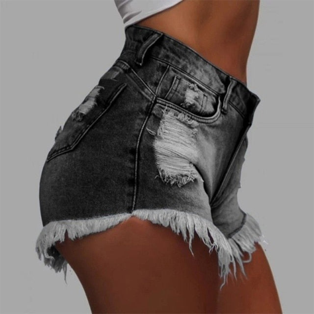 Womens denim short Fashion Casual Summer Denim Shorts High Waist Sexy Solid Color Wash Shorts 