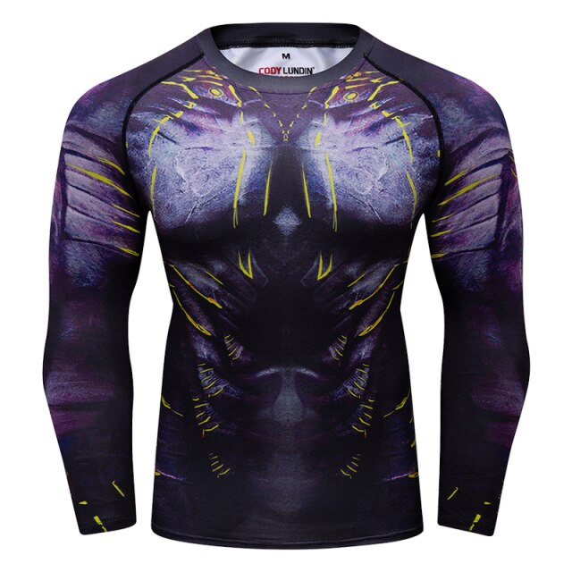 Ashore Shop Men's Running Long Sleeve Rash Guard Compression Shirt