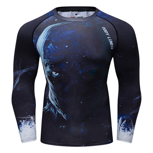 Ashore Shop Men's Running Long Sleeve Rash Guard Compression Shirt