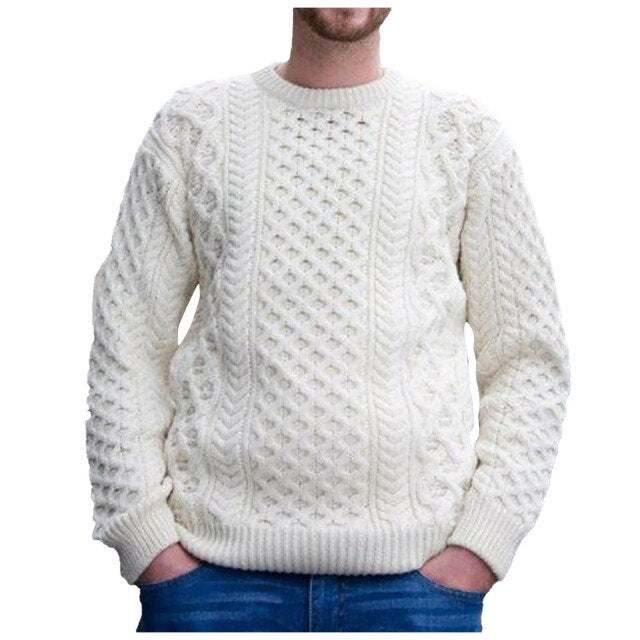 Ashore Shop Mens Pullover Long Sleeve Knit thick Fisherman Sweater