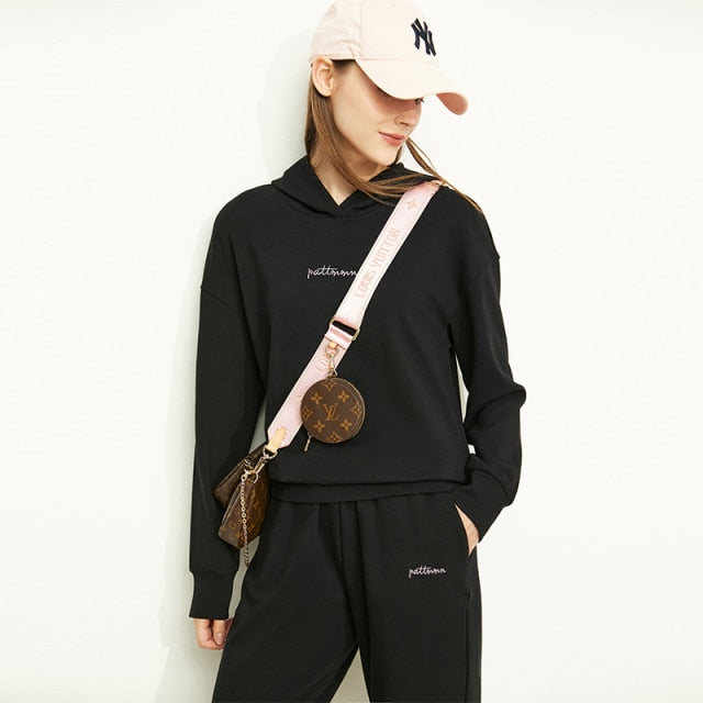 Light Weight Hoody Cotton Sweatshirt Sets Winter Women Sport Set Fashion 2pc Sets Under Coat Sets