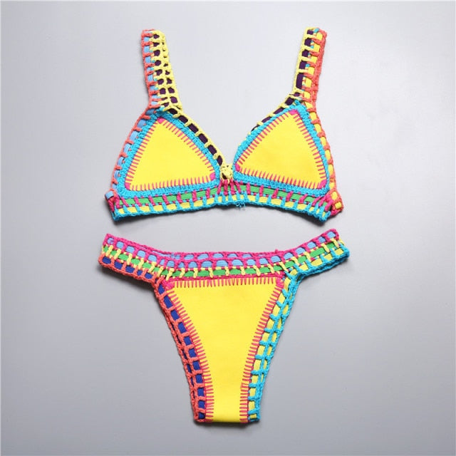 Micro Bikini 2022 Women Handmade Crochet Knit Bikini Sets Hot Swimwear