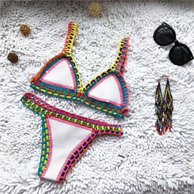 Micro Bikini 2022 Women Handmade Crochet Knit Bikini Sets Hot Swimwear