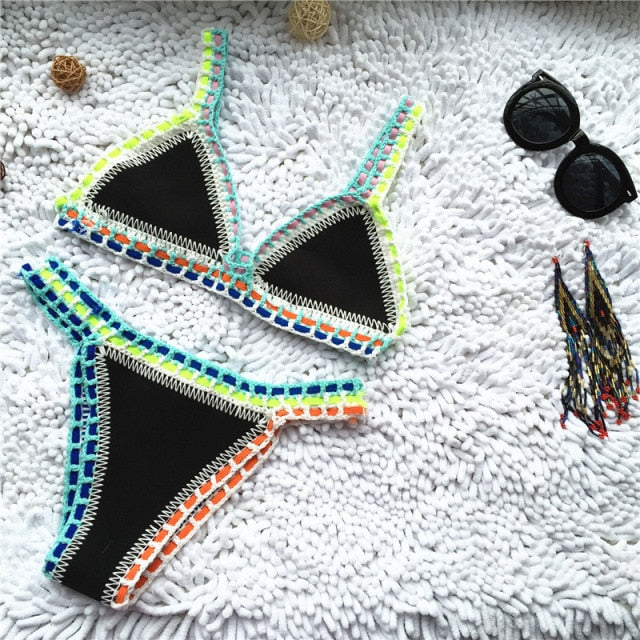 Micro Bikini 2022 Women Handmade Crochet Knit Bikini Sets Hot Swimwear