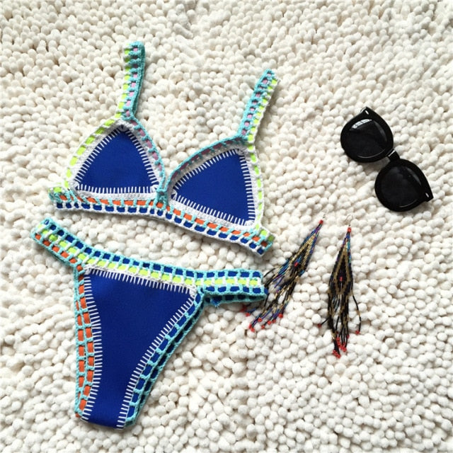 Micro Bikini 2022 Women Handmade Crochet Knit Bikini Sets Hot Swimwear