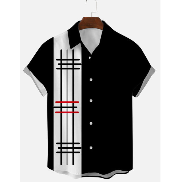 Summer Men Shirts Vertical Wide Striped Short Sleeve Lapel Designer Plus Size 5XL 6XL Shirt Tops