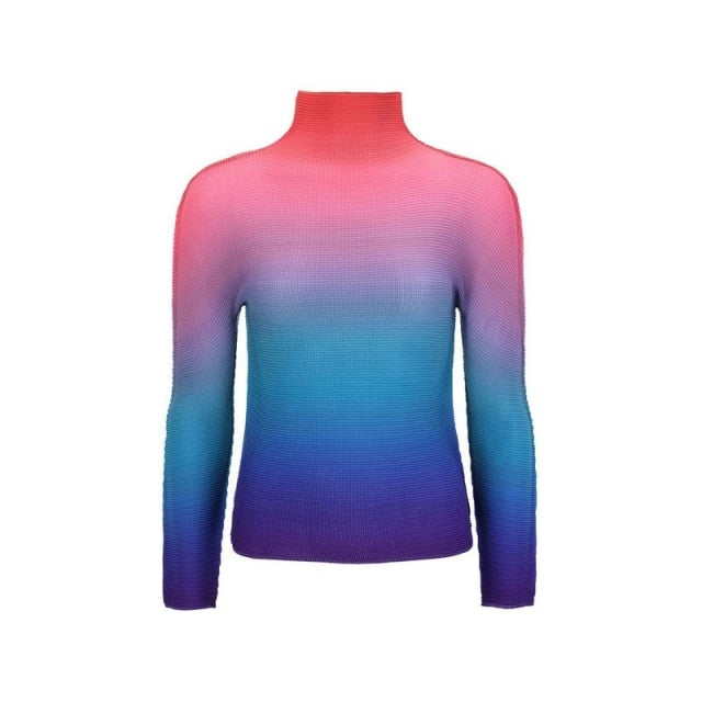 Ashore Ripple Stretch Bright Color Long Sleeve Modern Art Geometric Casual Fit Elegant New