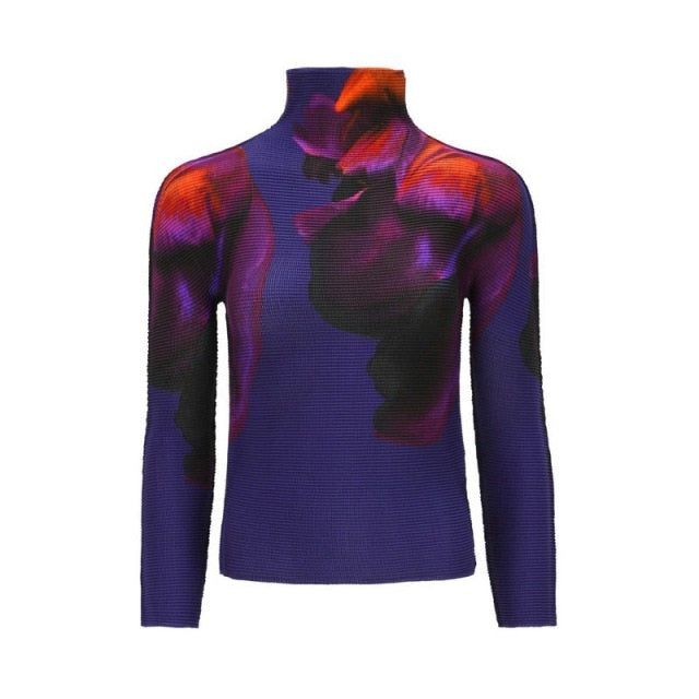 Ashore Ripple Stretch Bright Color Long Sleeve Modern Art Geometric Casual Fit Elegant New